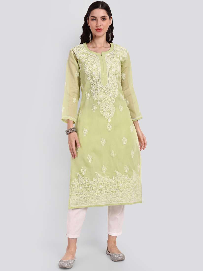 Myntra chikankari kurtas on sale