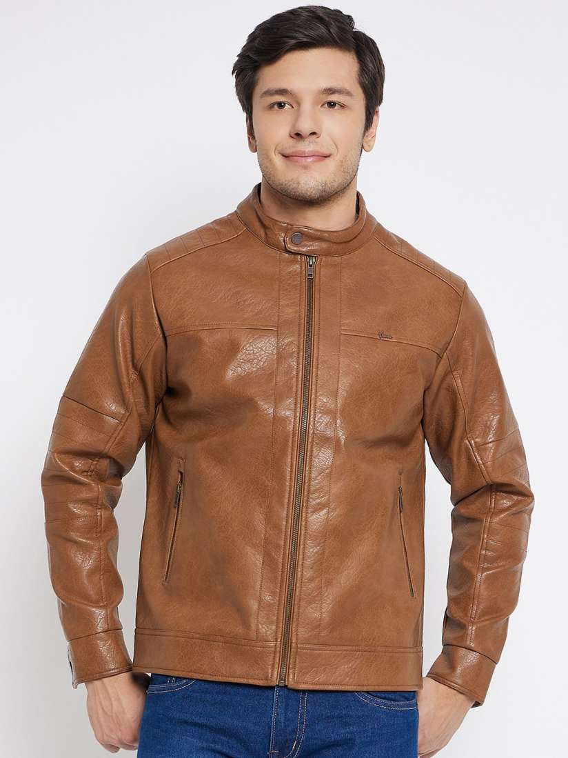 Okane leather jacket deals