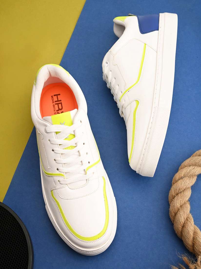 Buy HRX by Hrithik Roshan Men White Lime Green Comfort Insole Lightweight Sneakers Casual Shoes for Men 26145692 Myntra