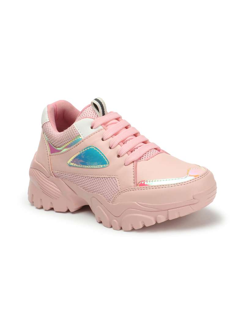Buy The Roadster Lifestyle Co. Women Pink Textured Chunky Sneakers Casual Shoes for Women 26146436 Myntra