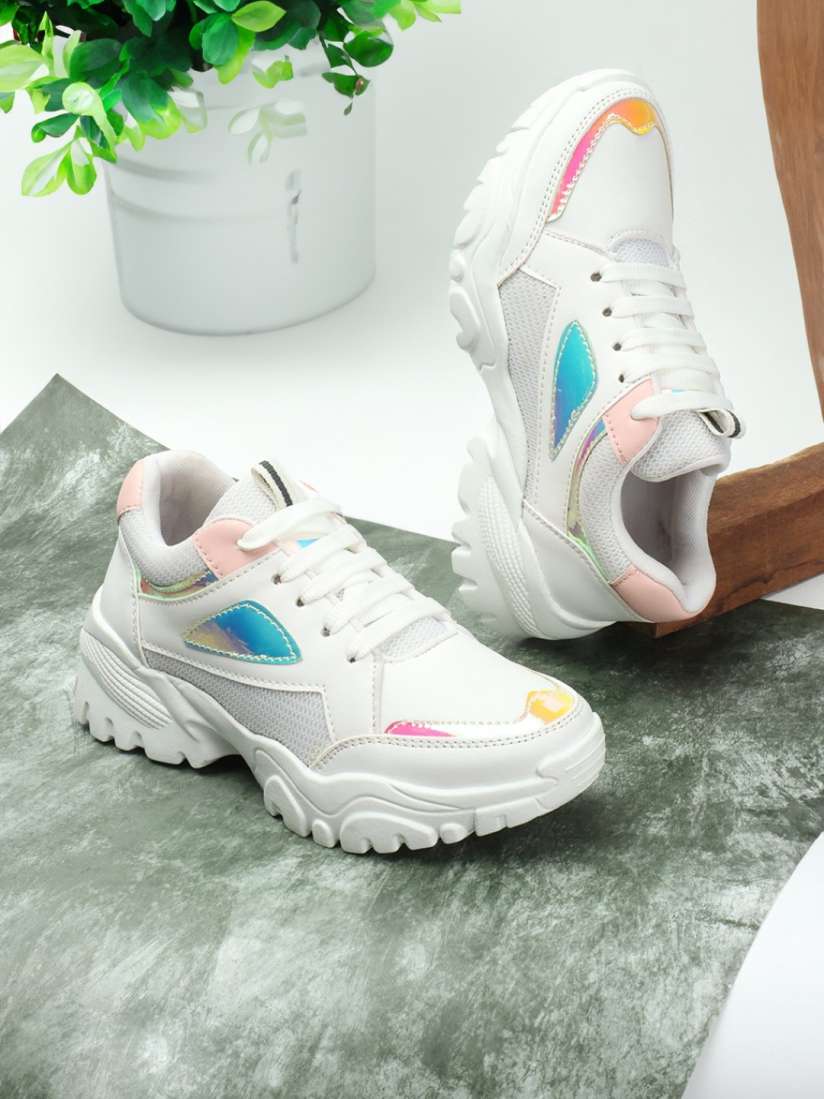 Womens chunky white sneakers cheap