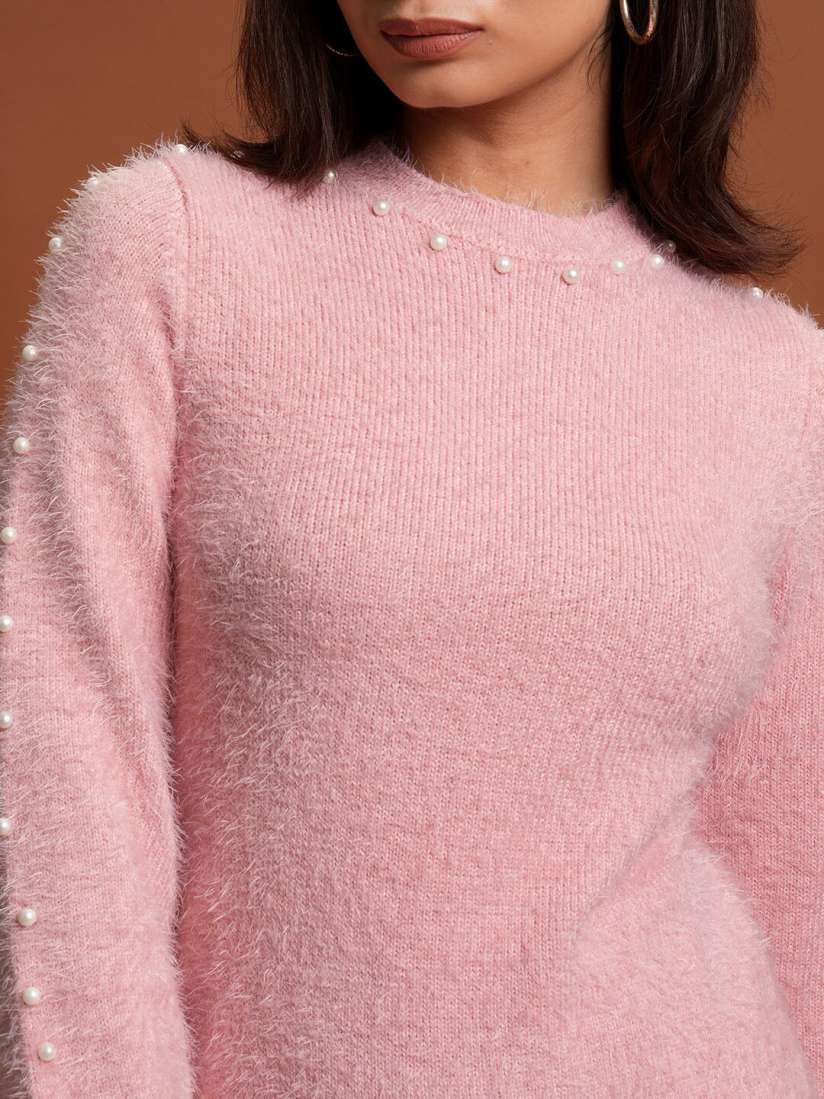 Buy Tokyo Talkies Pearl Embellished Pullover Sweater Sweaters for Women 26152096 Myntra