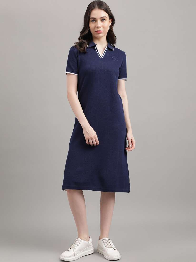 Buy Beverly Hills Polo Club Shirt Collar Pure Cotton T shirt Dress Dresses for Women 26167068 Myntra