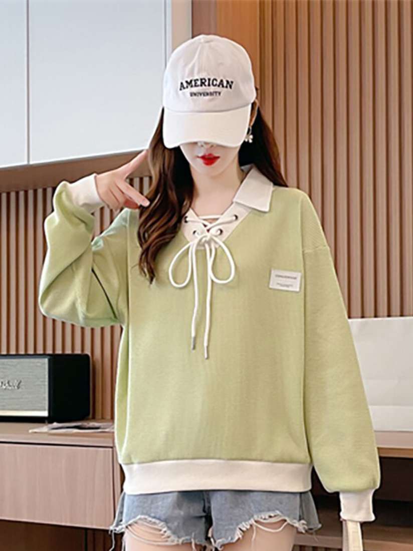 Sweatshirt with collar womens new arrivals