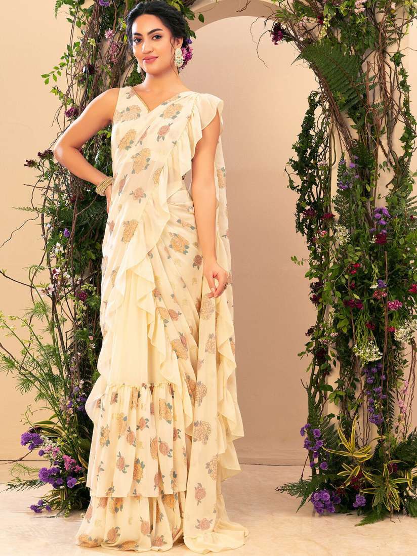 Myntra frill saree discount