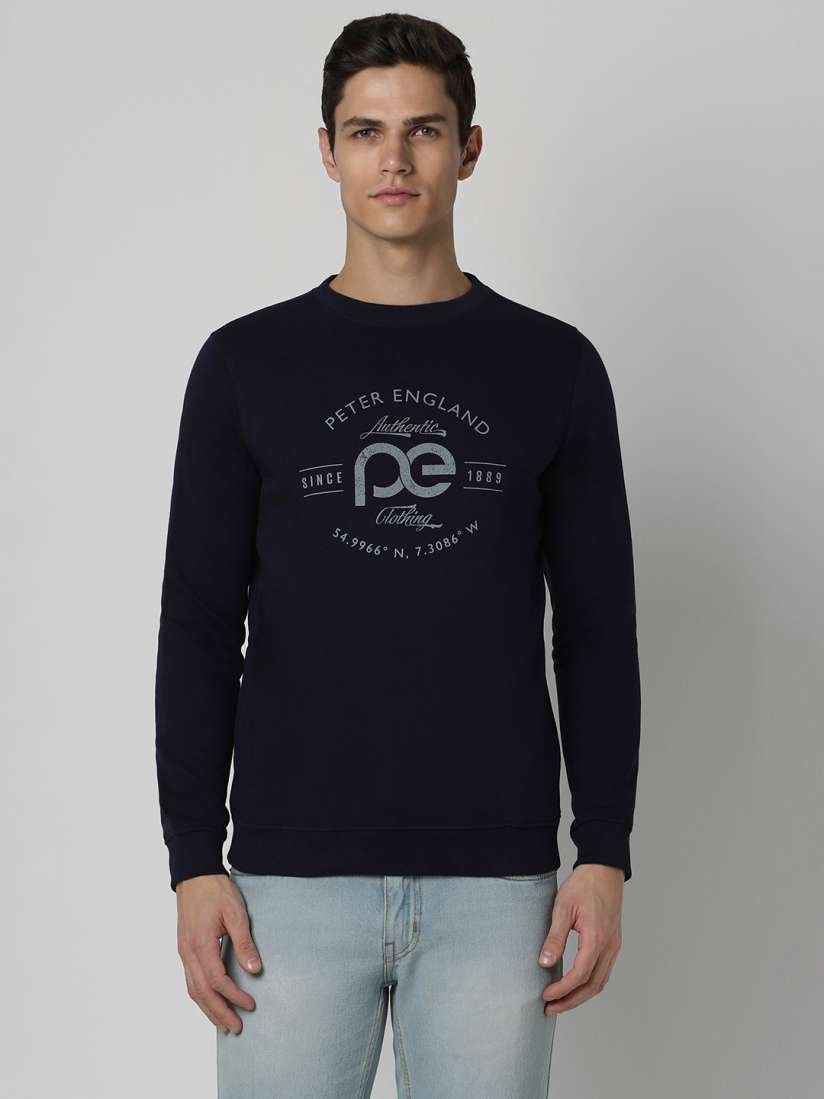 Buy Peter England Casuals Typography Printed Pullover Sweatshirt Sweatshirts for Men 26186874 Myntra