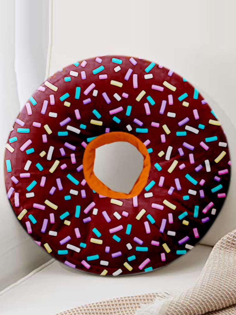 Buy ME YOU Maroon Blue Printed Fibre Filling Donut Shape Cushion Cushions for Unisex Kids 26190256 Myntra