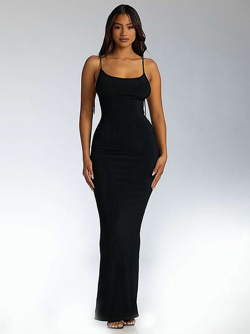 Buy LULU SKY Black Shoulder Straps Maxi Dress Dresses for Women 26191002 Myntra
