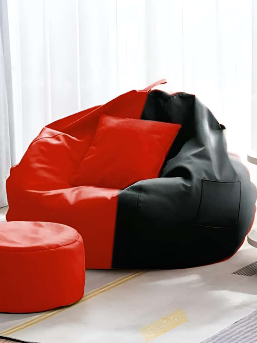 Buy Coaster Shine Black Red Colourblocked 3XL Bean Bag Cover Set Bean Bag Cover for Unisex 26194364 Myntra