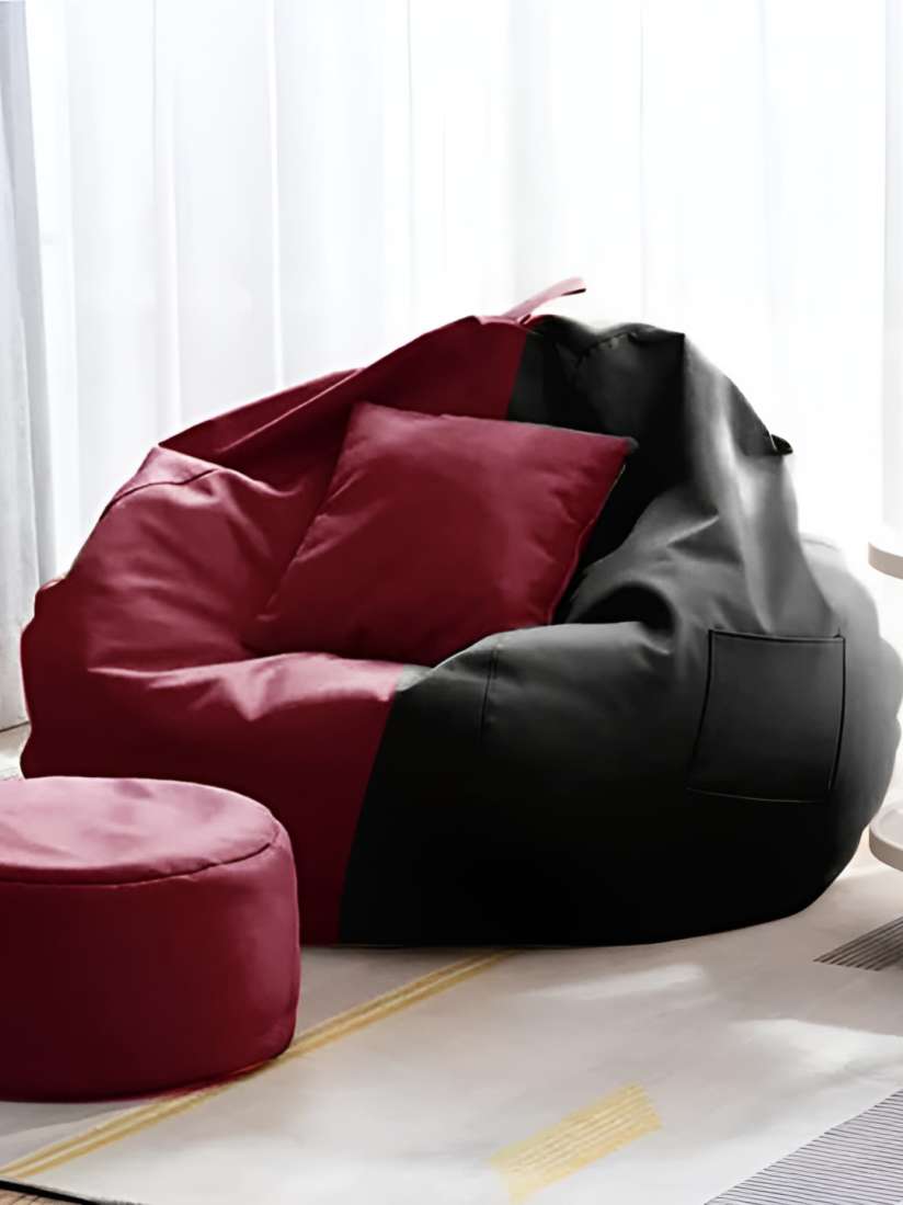 Buy Coaster Shine Black Maroon Colourblocked 3XL Bean Bag Cover Set Bean Bag Cover for Unisex 26194368 Myntra