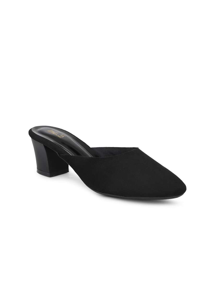 HOT Pointed Toe Mules Suede Mules Block Heel Inc Pointed Toe