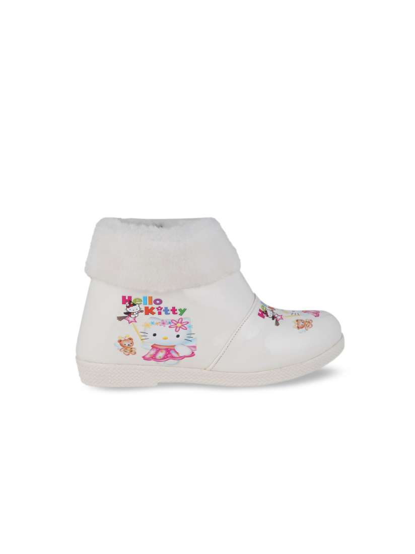 Buy BAESD Girls Hello Kitty Printed Faux Fur Trim Flexible Anti Slip Sole Mid Top Winter Boots Boots for Girls 26198540 Myntra