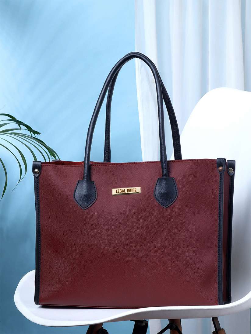 Buy LEGAL BRIBE Textured Structured Oversized Shoulder Bag Handbags for Women 26212368 Myntra
