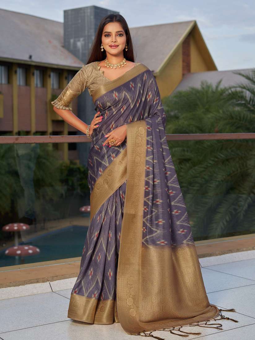 Buy Mitera Purple Ethnic Motifs Woven Design Pure Silk Saree Sarees for Women 26217008 Myntra