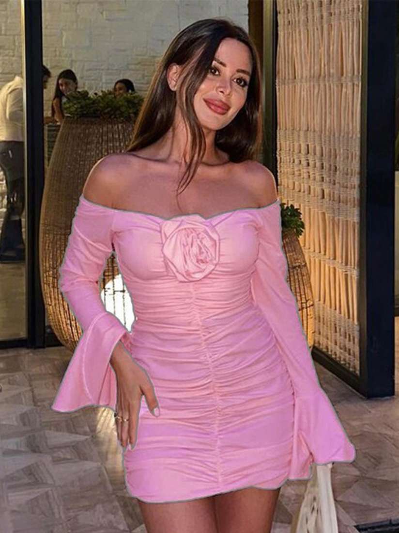Buy StyleCast Pink Off Shoulder Ruched Bodycon Mini Dress Dresses for Women 26219556 Myntra