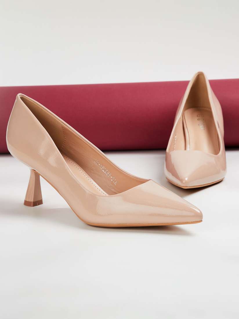 Low heel nude pumps cheap