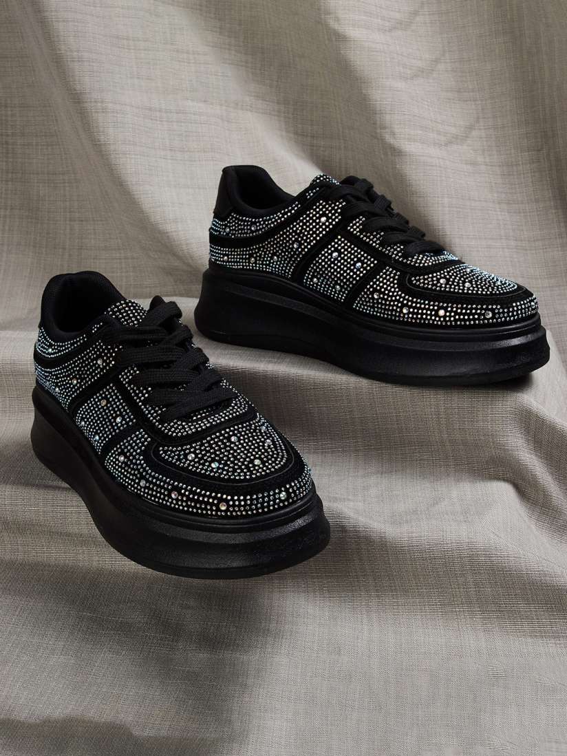 Buy Ginger by Lifestyle Women Embellished Lace Up Sneakers Casual Shoes for Women 26220490 Myntra