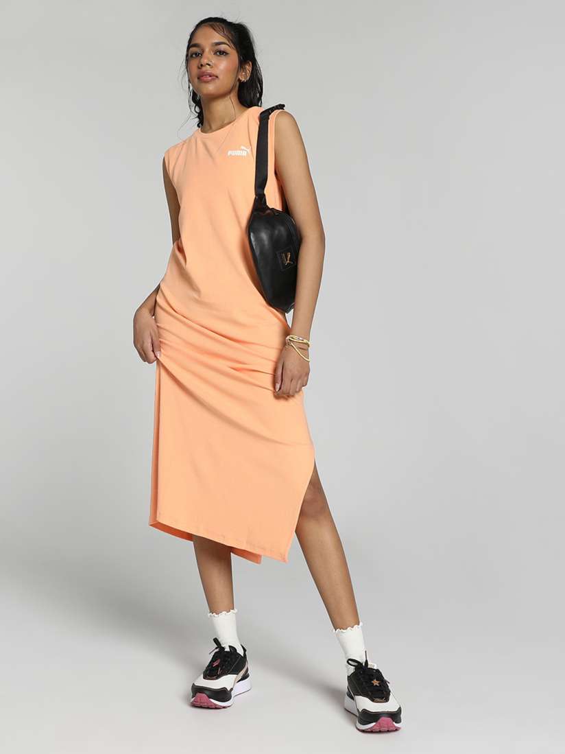 Buy Puma Sleeveless Cotton Knitted Maxi Dress Dresses for Women 26224600 Myntra