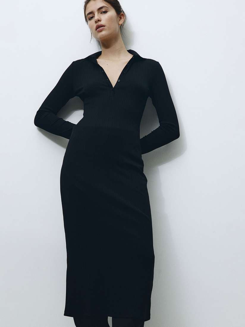 long sleeve jersey dress h&m