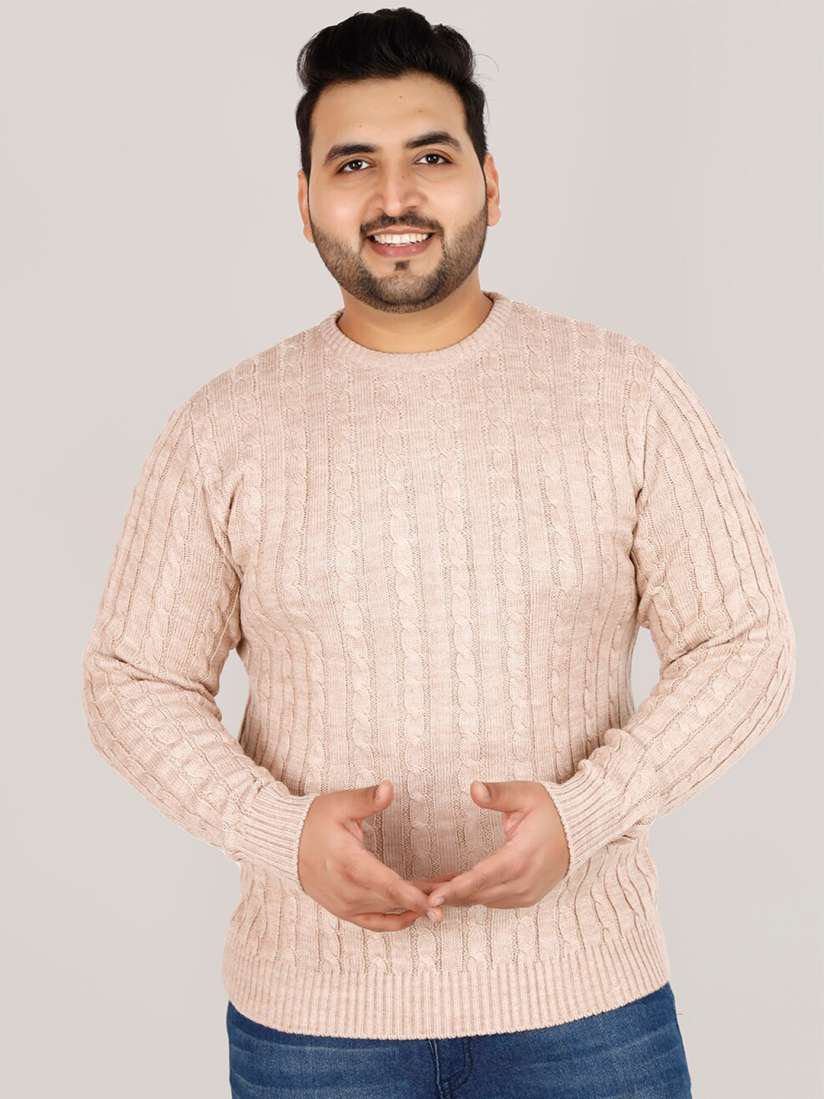 Buy Sztori Plus Size Cable Knit Self Design Pullover Sweater Sweaters for Men 26244462 Myntra