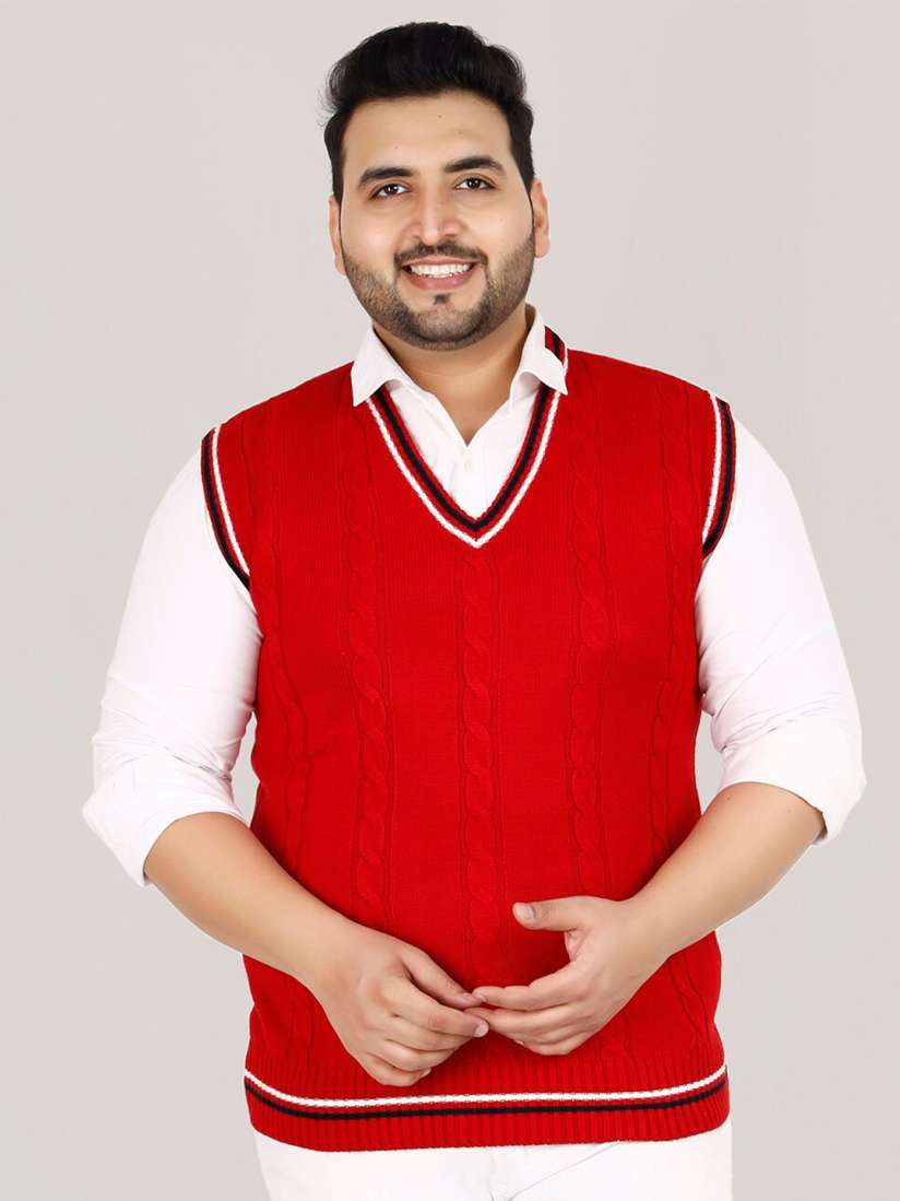 Buy Sztori Plus Size Cable Knit V Neck Acrylic Sweater Vest Sweaters for Men 26244468 Myntra