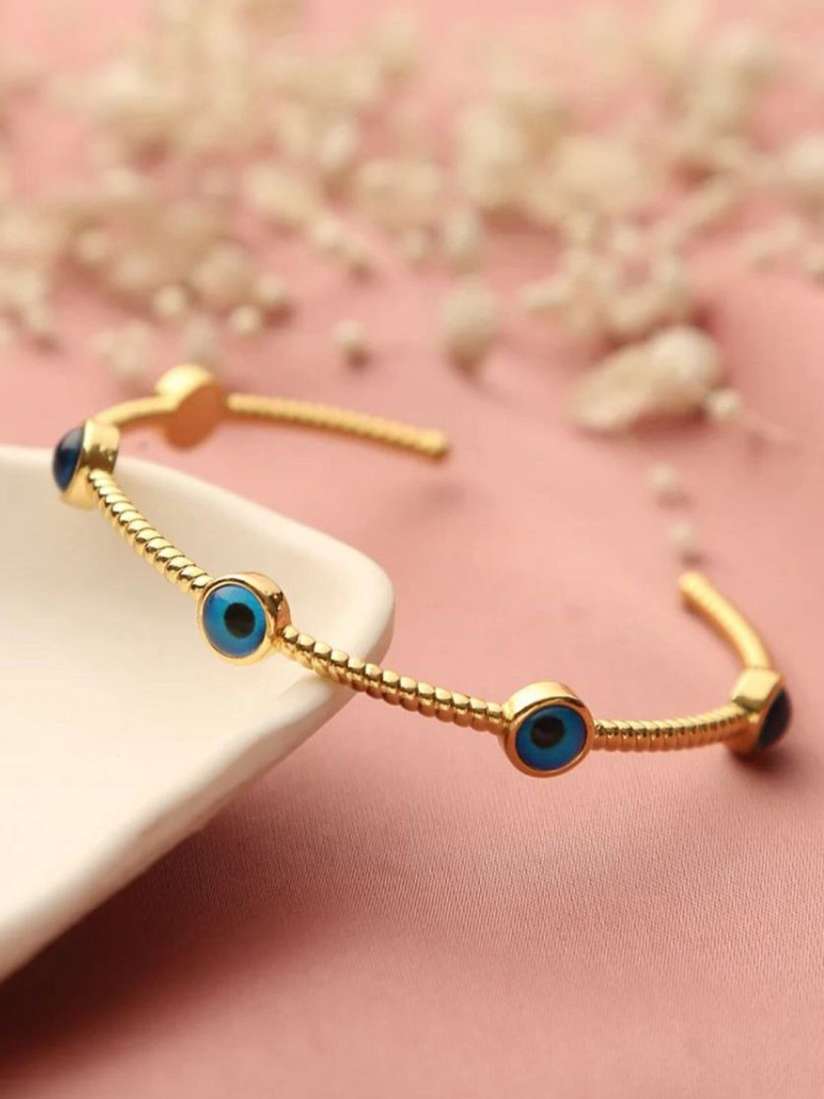 Buy ZIVOM Women 18K Gold Plated Brass Evil Eye Cuff Bracelet Bracelet for Women 26247416 Myntra