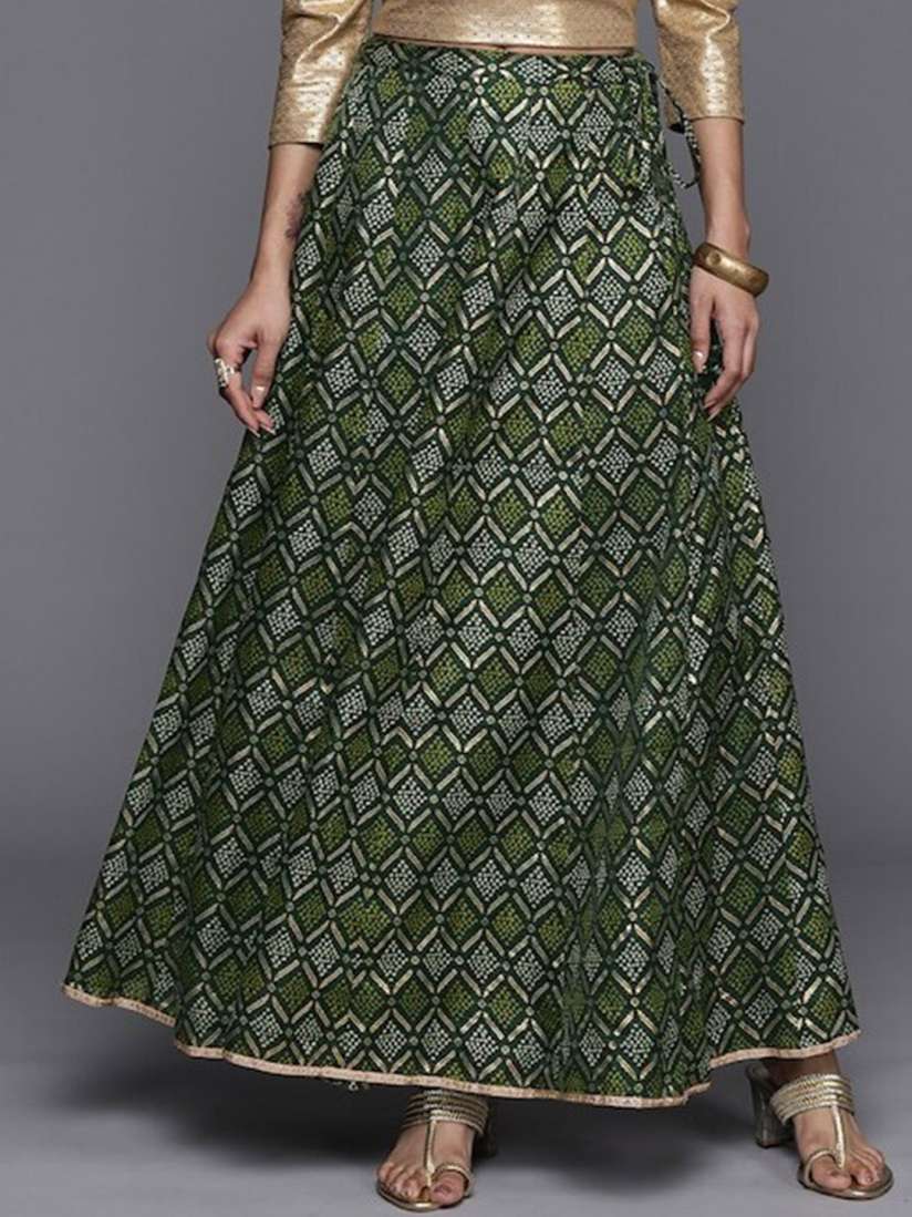 Buy KALINI Ethnic Motifs Printed Flared Maxi Skirt Skirts for Women 26249532 Myntra