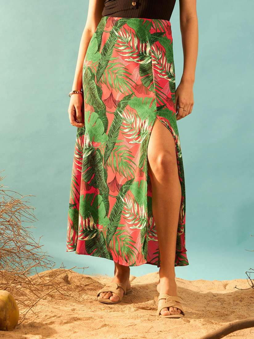 Floral skirt myntra clearance