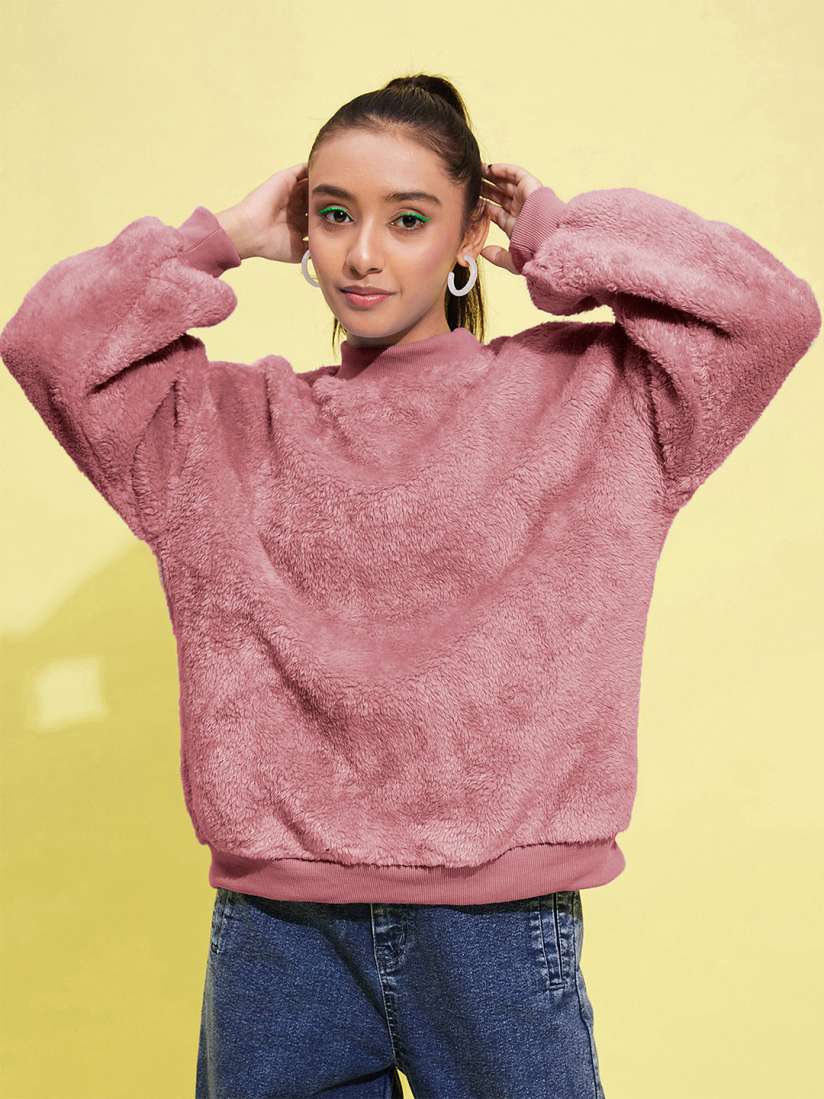 High neck sweatshirt for girls outlet