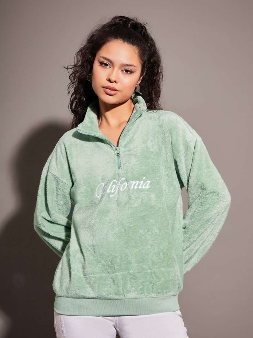 Women's embroidered sweatshirts with collar 2025