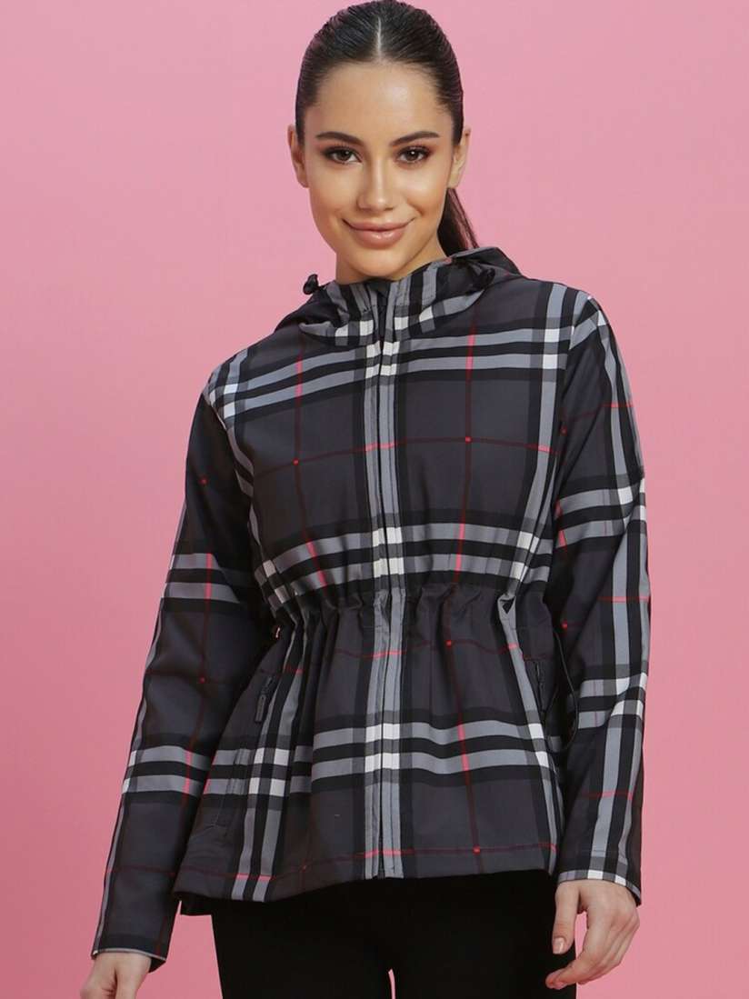 Buy FOREVER 21 Hooded Checked Tailored Jacket Jackets for Women 26265600 Myntra