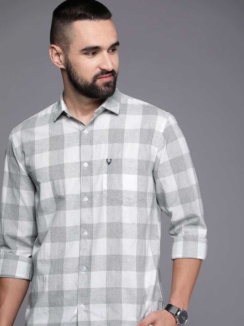 Buy Allen Solly Men Classic Buffalo Checked Pure Cotton Casual Shirt Shirts for Men 26266330 Myntra