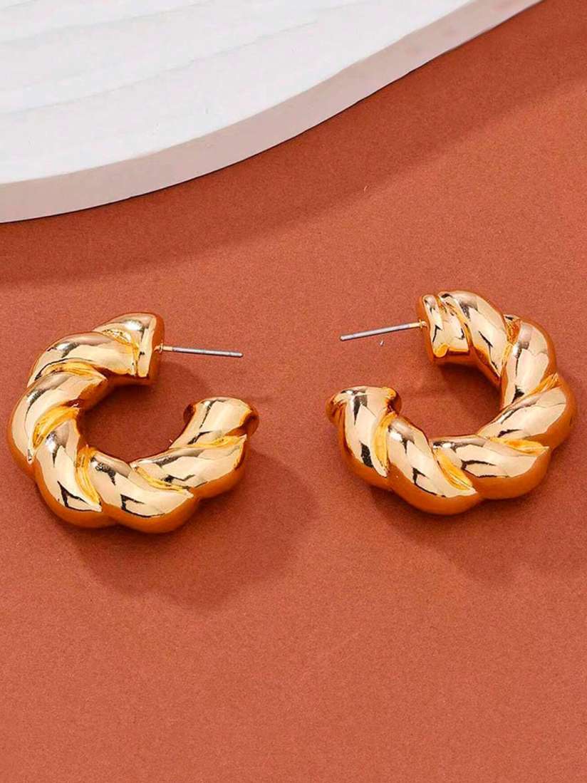 Buy OOMPH Twisted Contemporary Hoop Earrings Earrings for Women 26267076 Myntra