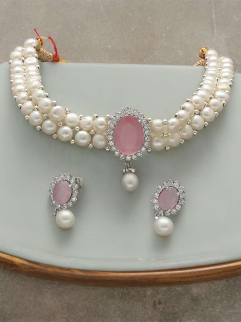 Buy Sri Jagdamba Pearls Dealer Gold Plated Stone Studded Beaded Jewellery Set Jewellery Set for Women 26273812 Myntra