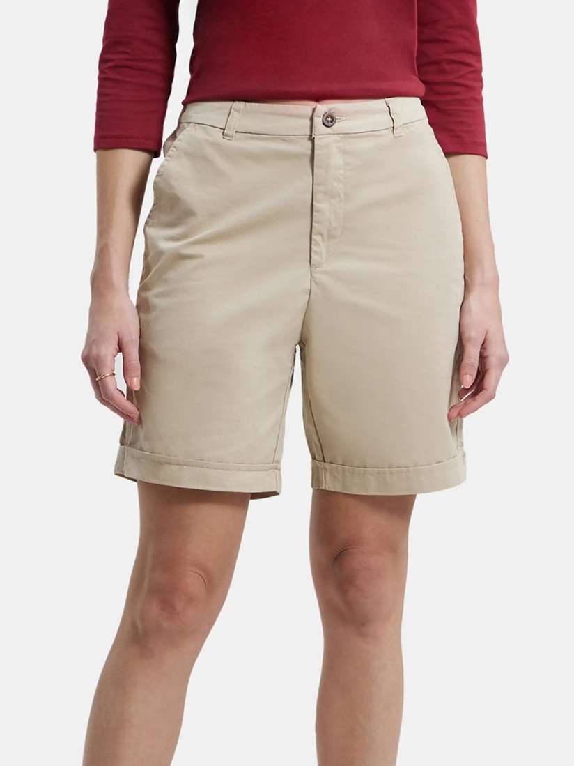 Buy Jockey Super Combed Cotton Woven Twill Fabric Relaxed Fit Shorts A125 Shorts for Women 26280492 Myntra