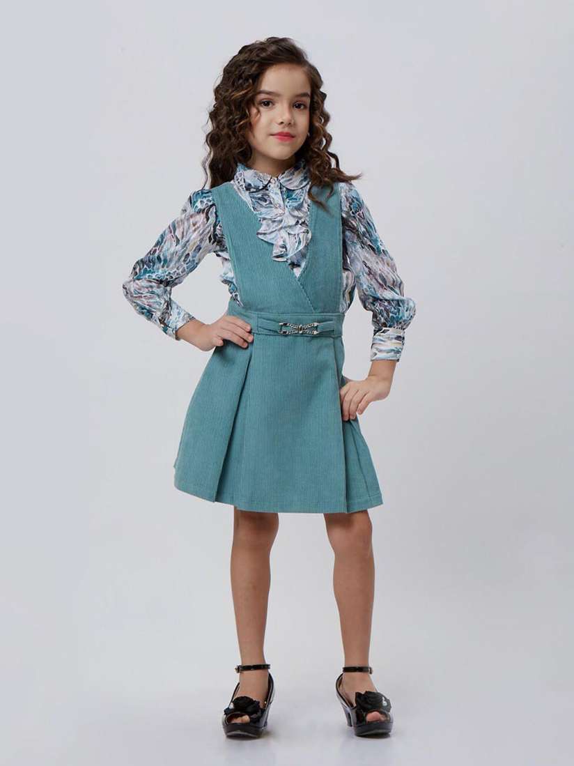 Buy Peppermint Girls Abstract Printed Pinafore Dress Dresses for Girls 26286772 Myntra