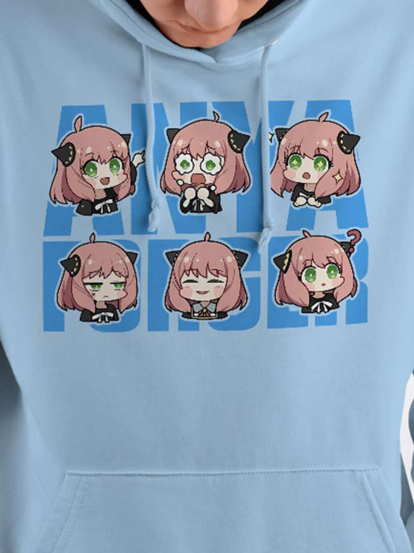 Crazymonk Anya Forger Anime Printed Hooded Sweatshirt