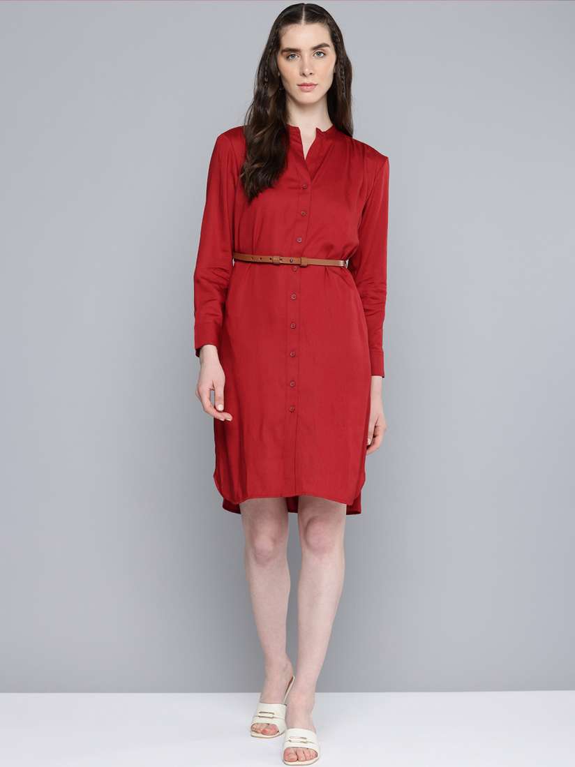 Buy Levis Long Sleeves Shirt Dress With Belt Dresses for Women 26296530 Myntra