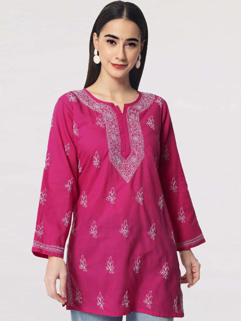 Buy PARAMOUNT CHIKAN Ethnic Motifs Embroidered Lucknowi Chikankari Kurti Kurtis for Women 26297464 Myntra