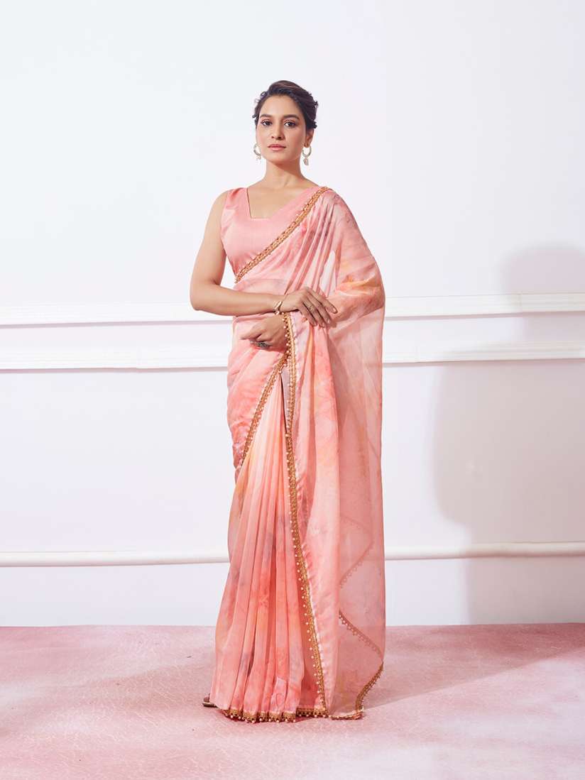 Buy Kalista Abstract Printed Organza Saree Sarees for Women 26304990 Myntra