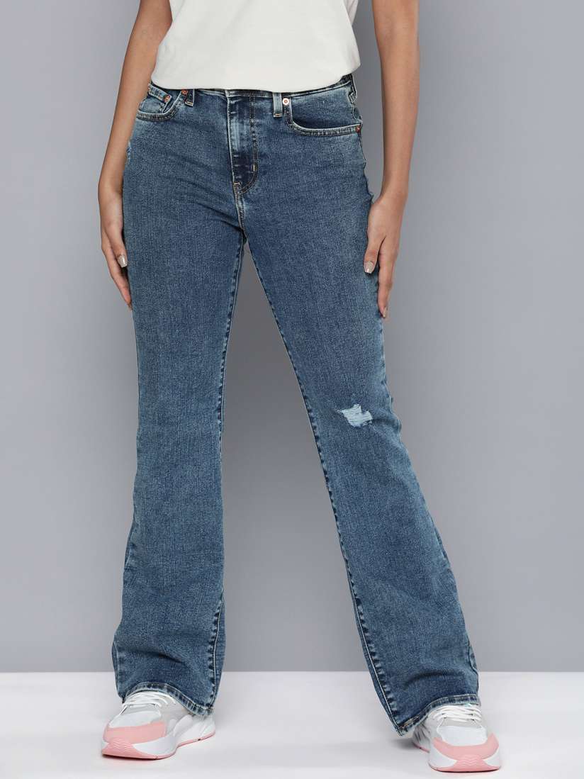 Buy Levis Women 725 Bootcut Low Distress Light Fade Stretchable Jeans Jeans for Women 26309390 Myntra