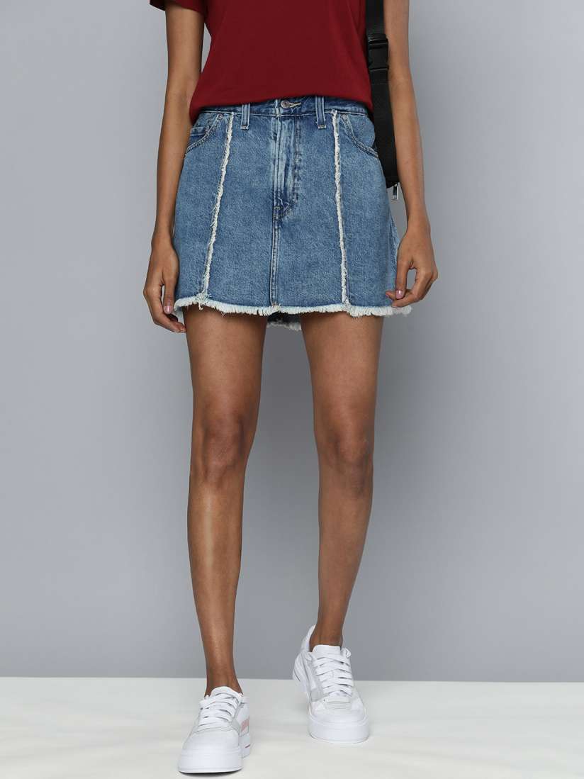 Buy Levis Women High Rise Pure Cotton Regular Fit Denim Skirt Skirts for Women 26309416 Myntra