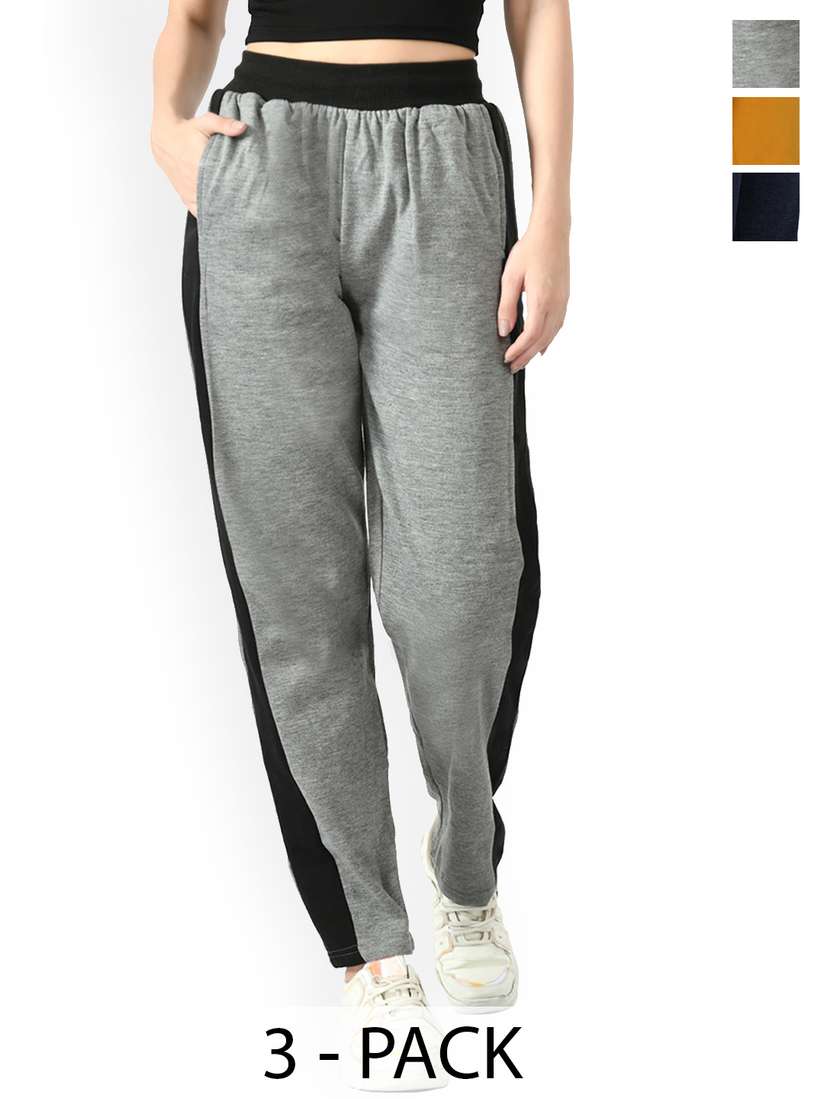 Buy IndiWeaves Women Pack Of Fleece Track Pants Track Pants