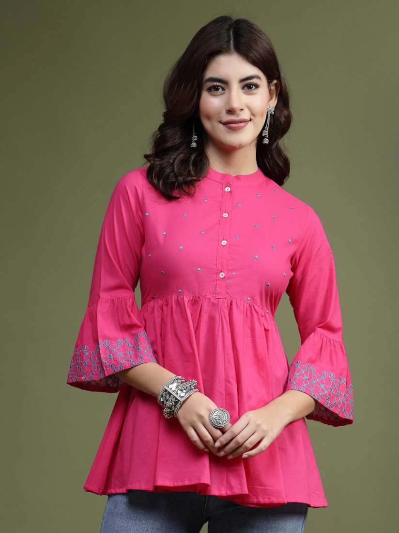 Buy Sangria Embroidered Pure Cotton A Line Kurti Kurtis for Women 26314358 Myntra