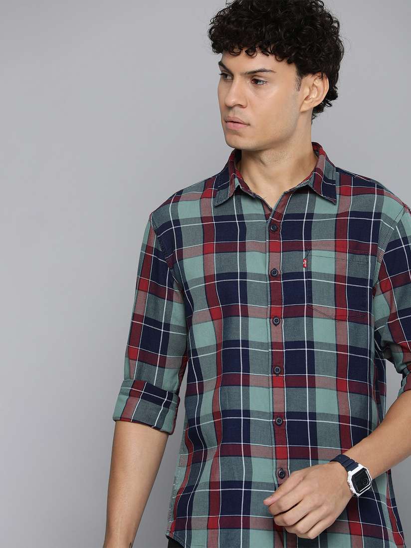 Apparel Levis Blue Check Shirt Levi's Boys Blue White Check