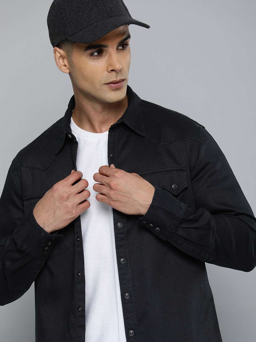 Levis Denim Black Shirt Mens Levis Barstow Western Standard Denim
