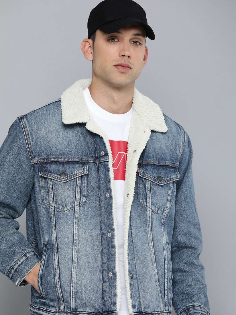 Buy Levis Spread Collar Long Sleeves Pure Cotton Denim Jacket Jackets for Men 26315754 Myntra