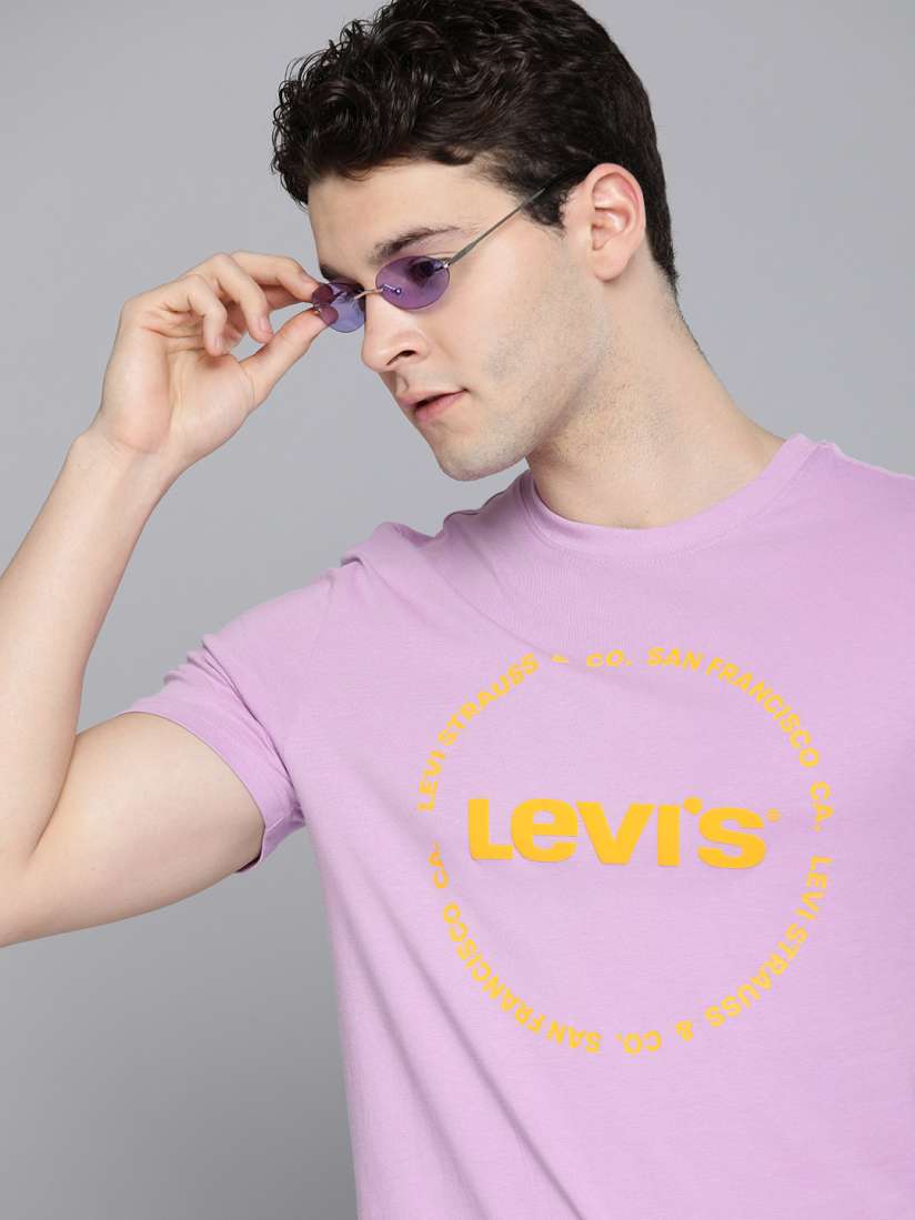 Buy Levis Brand Logo Printed Pure Cotton Slim Fit T shirt Tshirts for Men 26315798 Myntra