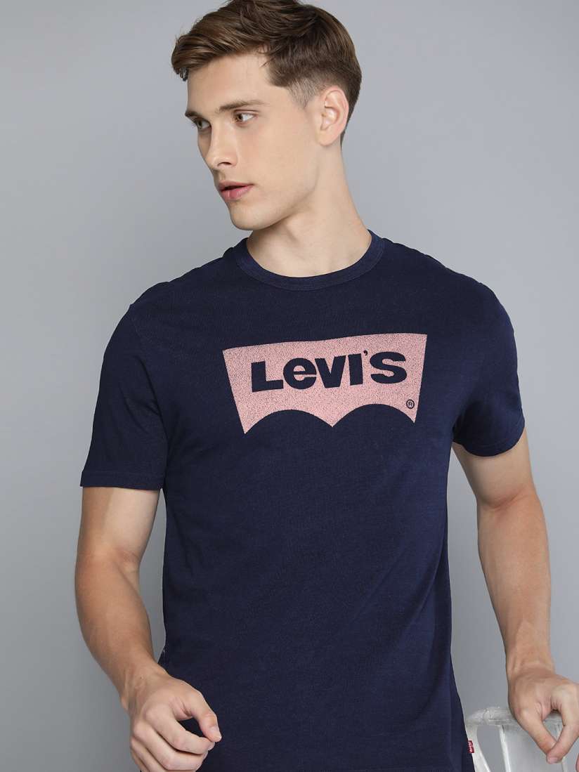 Buy Levis Brand Logo Printed Pure Cotton Slim Fit T shirt Tshirts for Men 26315918 Myntra