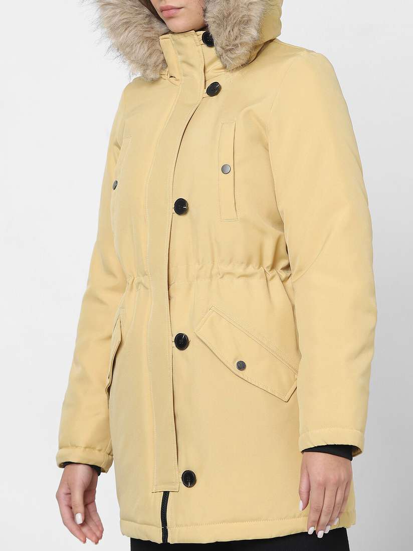 Coated Jacket Regenjacke Vero Moda Gelb Vero Moda Senfgelb Parka